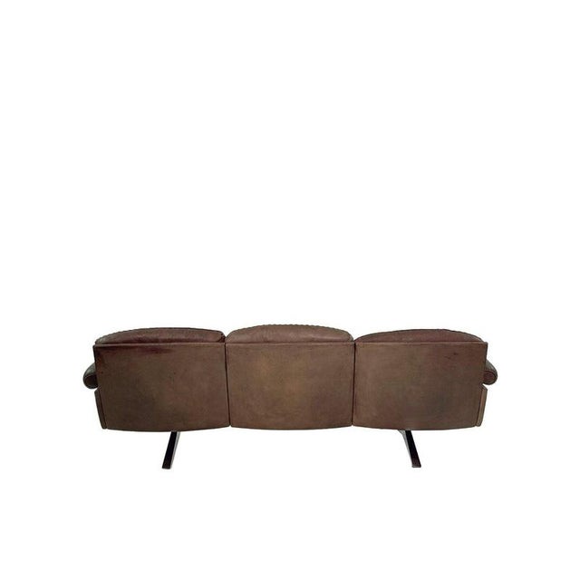 1960s Vintage DS-31 3-Seater Sofa in Brown Leather from de Sede, 1960s For Sale - Image 5 of 12