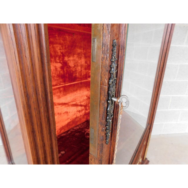 Antique Oak French Louis XVI Style Gilt Bronze Mounted Vitrine Display Cabinet For Sale - Image 18 of 18