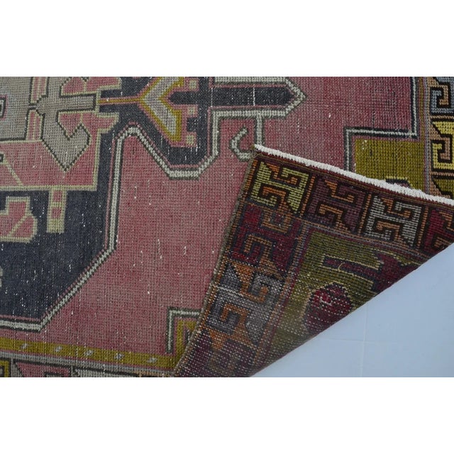 Geometric Tribal Oushak Carpet For Sale In Phoenix - Image 6 of 10