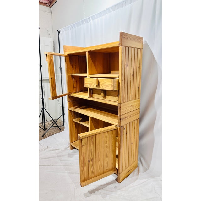 Postmodern 1970s Swedish Modular Pine Cabinet For Sale - Image 3 of 3