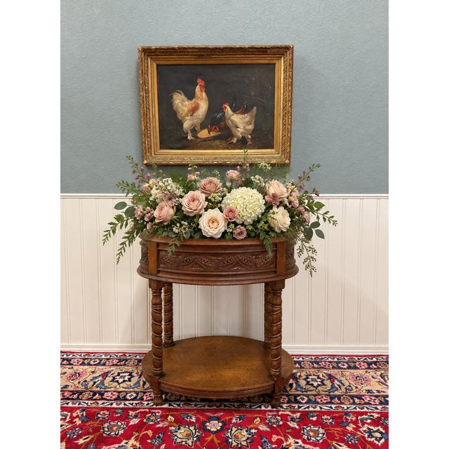 BEAUTIFUL Antique French Oak Barley Twist Standing Planter with Original Metal Liner~~c. 1930s Beautiful antique French...