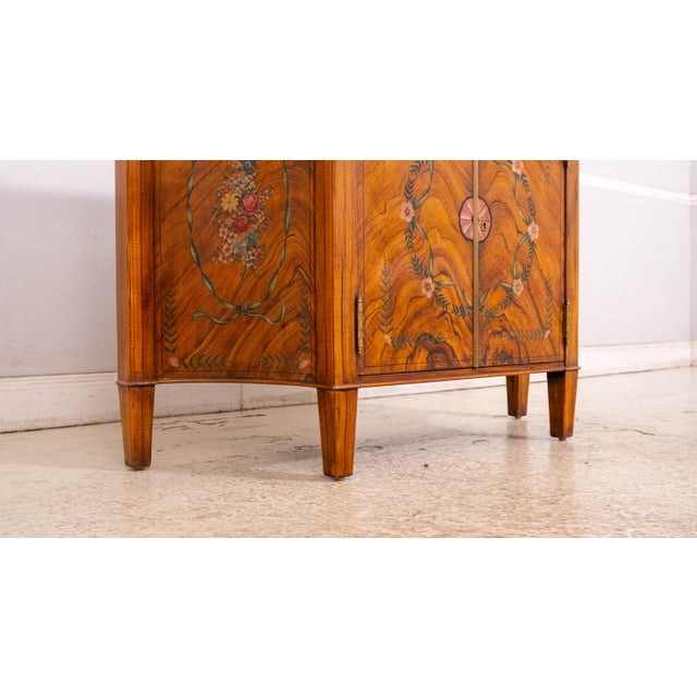 Brown 1990s Adams Style Paint Decorated 2 Door Server Commode For Sale - Image 8 of 18