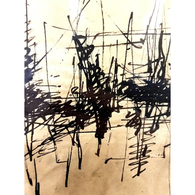 Jacques Germain -Untitled - Original Signed Ink C.1970 For Sale - Image 4 of 8