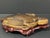 ITEM NAME: Chinese Art Carved Tuger Eye Stone Turtle Sculpture with Display Wooden Stand ORIGIN: China AGES: Late 20th...