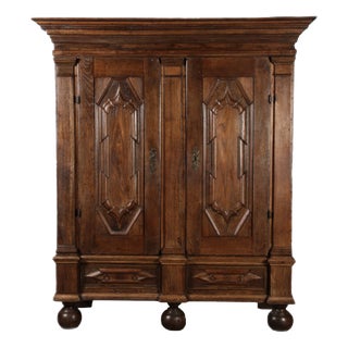 Antique Baroque Cabinet with Bastion Panels, 1730 For Sale