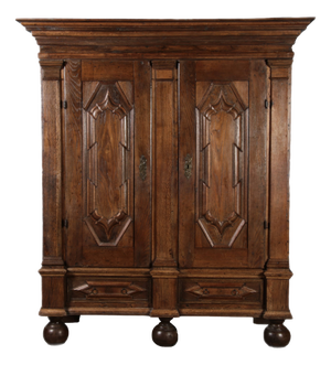 Antique Baroque Cabinet with Bastion Panels, 1730