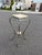 Victorian two tiered onyx plant stand with iron legs. H: 30.5” W: 15” Onyx Block: 10”x10”