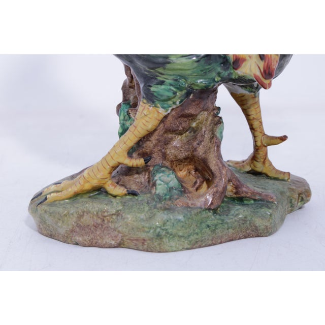 Vintage Pair of Corbet Italian Majolica Porcelain Roosters - Signed For Sale In Philadelphia - Image 6 of 18