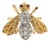 Vintage Herbert Rosenthal 18k Gold Diamond Ruby Eyes Bumble Bee Pin For Sale