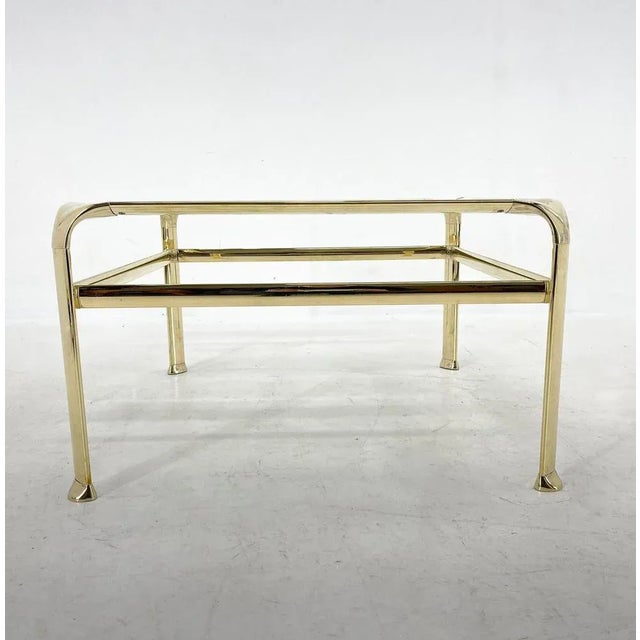Metal Italian Coffee Table in Brass and Glass by Mauro Lipparini, 1970s For Sale - Image 7 of 13