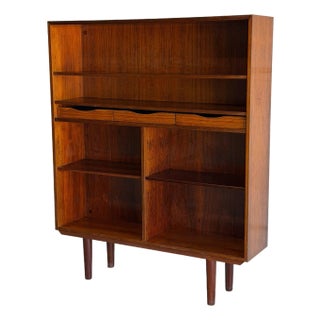 Rosewood Bookcase Cabinet With Slender Tapered Legs Denmark Mid-Century Modern 1960s For Sale