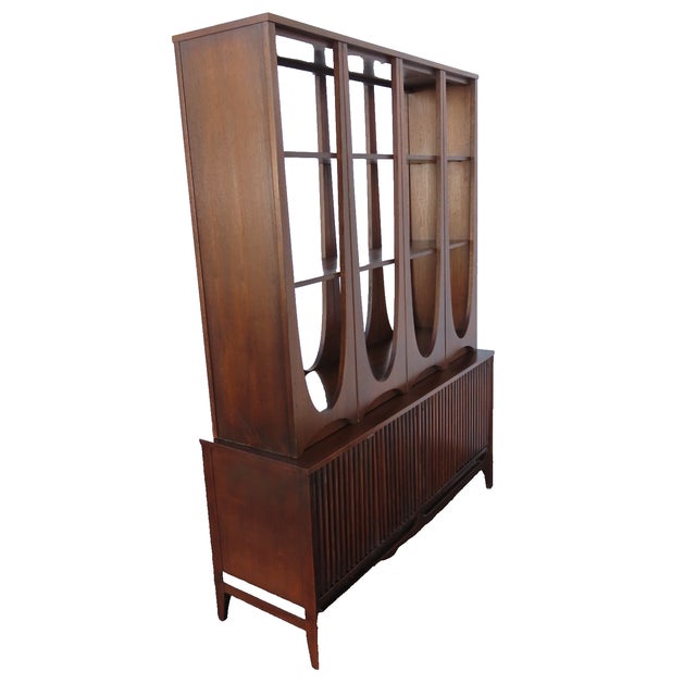 Broyhill Brasilia Two Part Room Divider Wall Unit Shelf 6397 For Sale - Image 11 of 17