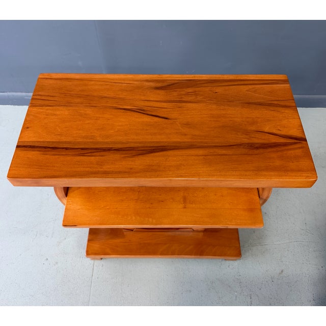 Brown Pair of Art Deco Streamline Moderne Side Tables Attributed to A. A. Laun For Sale - Image 8 of 14