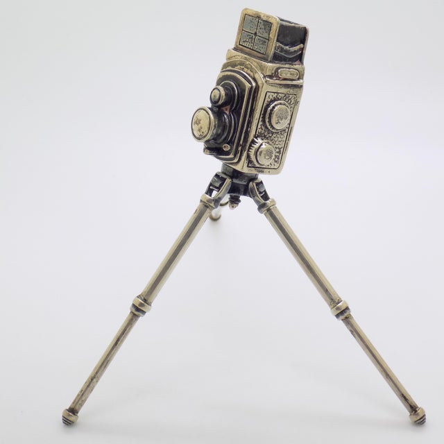 Vintage Italian Handmade Silver Tripod Camera Long Figurine, 1960s For Sale - Image 4 of 10
