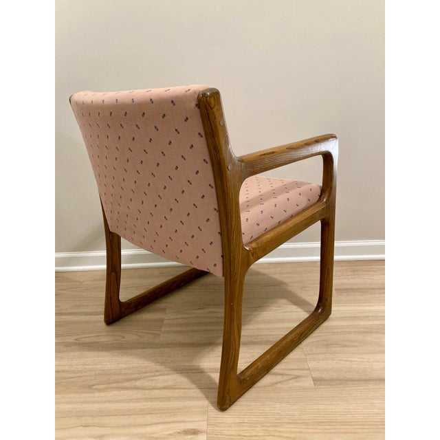 Postmodern 1980's Modern Upholstered Wood Office Chair For Sale - Image 3 of 3