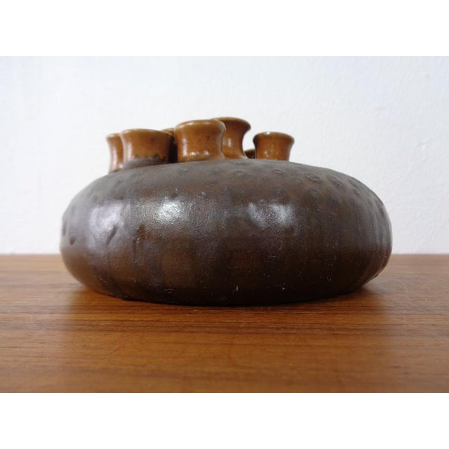 Brown Ceramic Mushroom Vase, 1960s For Sale - Image 8 of 17