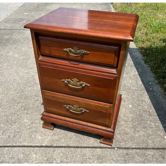 1960s Vintage Cherry Nightstand For Sale - Image 4 of 5