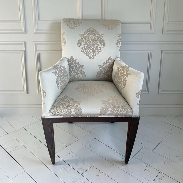 Silver Dessin Fournir Modern Dining Arm Chairs- A Set of 6 For Sale - Image 8 of 10