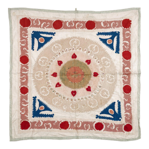 Asian Suzani Embroidered Wall Hanging, 3'10'' X 4'0''