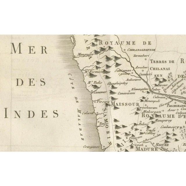 Antique Map of the Jesuit Missions in Madurai and Surrounding Kingdoms, 1760s For Sale - Image 4 of 10