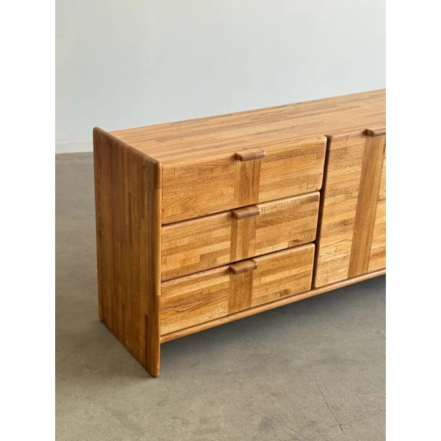 1980s Post Modern Triple Dresser in Oak For Sale - Image 11 of 11