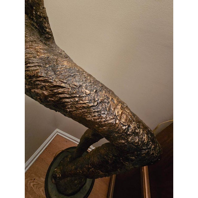 Late 20th Century Late 20th Century Monumental Giacometti Style Figural Sculpture Floor Lamp – Life Size Bronze Finish Modern Art Piece For Sale - Image 5 of 5