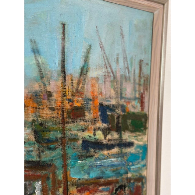 Eric With, Port of Gothenburg, 1960s, Oil on Canvas, Framed For Sale - Image 7 of 18