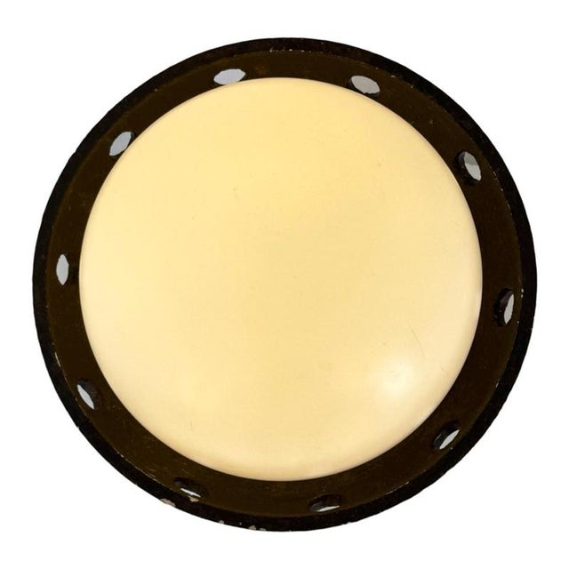Brutalist Mid-Century Modern Floor Lamp with White Opaline Shade and Brown Ceramic Base from Doria Leuchten, 1960s For Sale - Image 3 of 9