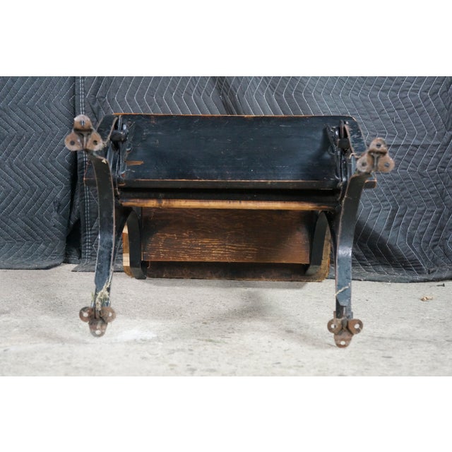 Antique T. Kundtz Co. American Solid Maple Classroom School Desk Cast Iron 1900 For Sale - Image 18 of 18