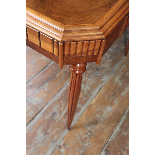 Wood Art Deco Walnut Writing Table with Satinwood Inlay, 1925 For Sale - Image 7 of 18
