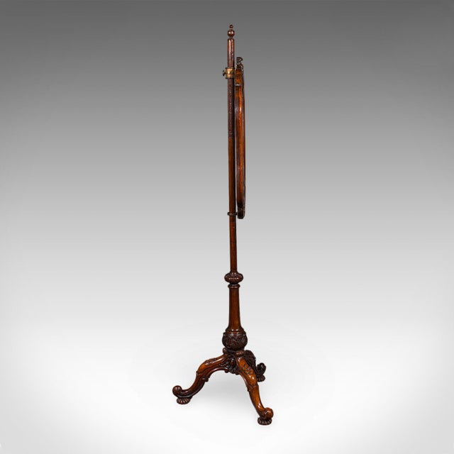 Antique Pole Screen, English, Embroidered Fire Panel, Reflector, Early Victorian For Sale - Image 4 of 12