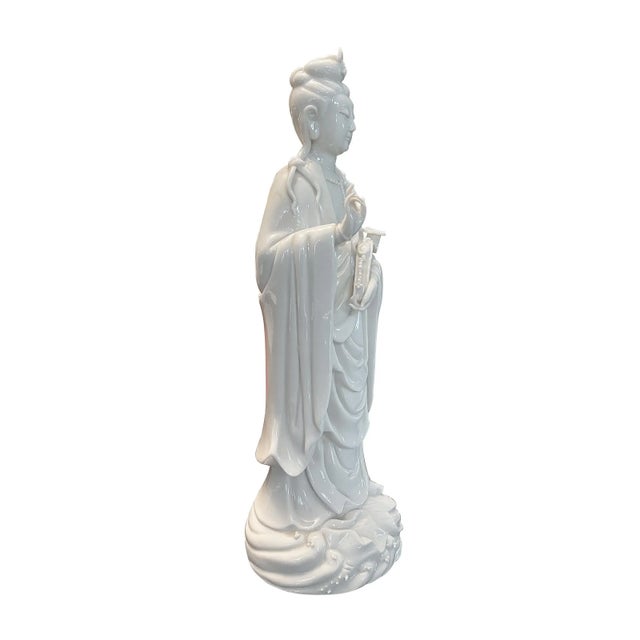 A depiction of the goddess crafted of Dehua porcelain. In the East Asian world, Guanyin is the equivalent term for...