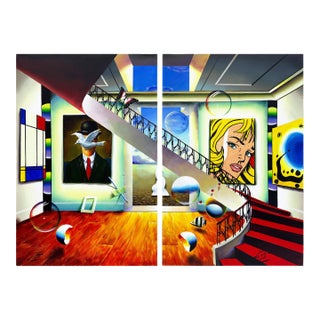 Ferjo, Grandiose Collection (Diptych), Large Original Painting on Canvas For Sale