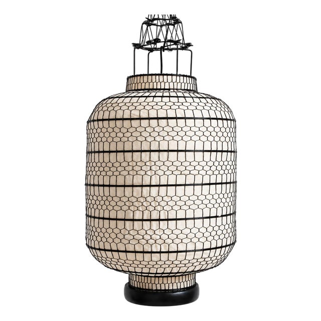 Vintage Cylinder Wire Pendant Lantern Large For Sale