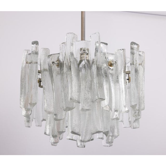 Fuente Chandelier in Ice Glass from Kalmar, Germany, 1970s For Sale - Image 3 of 13