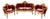 1960 Artisan Louis XVI Burgundy Beech Sofa Set-3 Pc For Sale