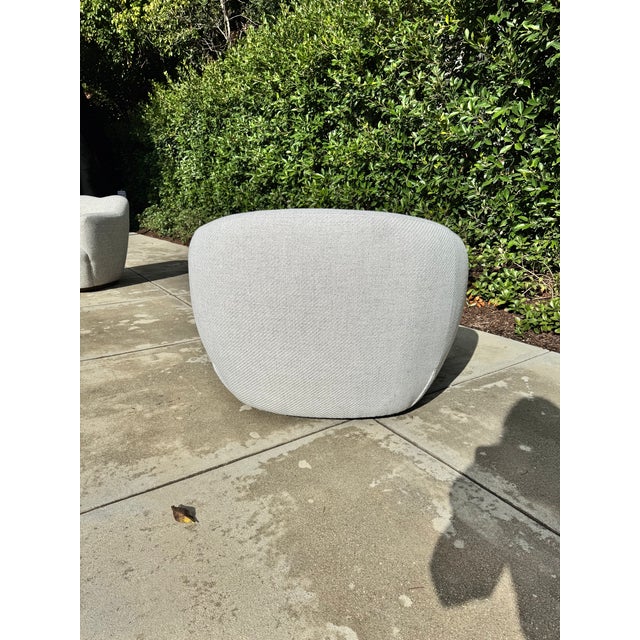West Elm Cozy Upholstered Swivel Chair For Sale In Los Angeles - Image 6 of 12