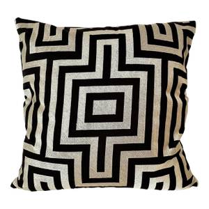 Hand Embroidered Geometric Pattern All Down Pillow #3