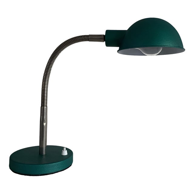 Mid-Century Modern Adjustable Gooseneck Desk Lamp in Emerald Green, 1960s For Sale