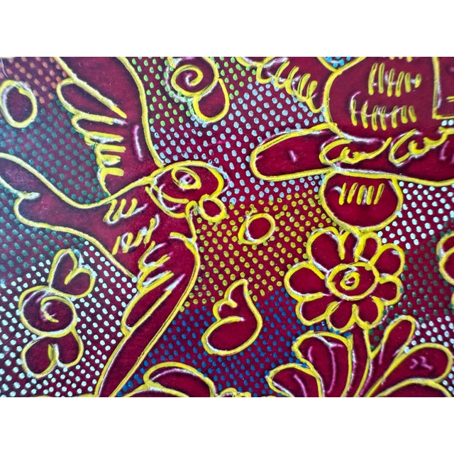 Red Vintage Olinala Hand Painted Small Box For Sale - Image 8 of 10