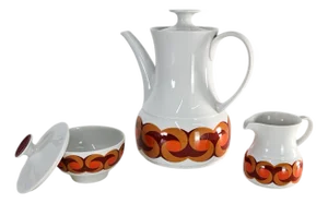 1970's Modern Thomas Rosenthal Coffee Tea Set German Porcelain Cream & Sugar