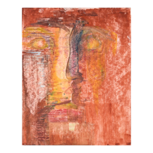 Stone Faces Buddha - Abstract Portrait in Acrylic on Textured Paper by Stone Faces Buddha - Abstract Portrait in Acrylic on Textured Paper
