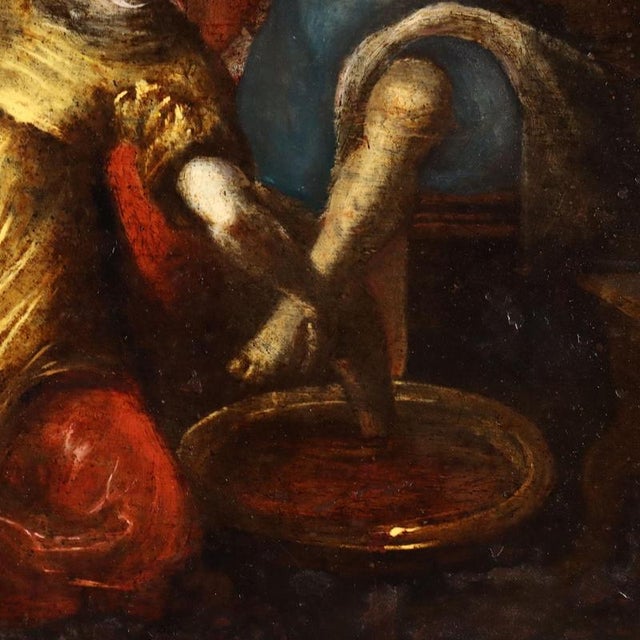 The Washing of the Feet, Oil on Metal on Wood Panel For Sale - Image 7 of 10
