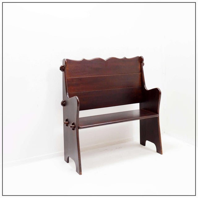Vintage Wooden Church Bench, 20th Century For Sale - Image 15 of 15