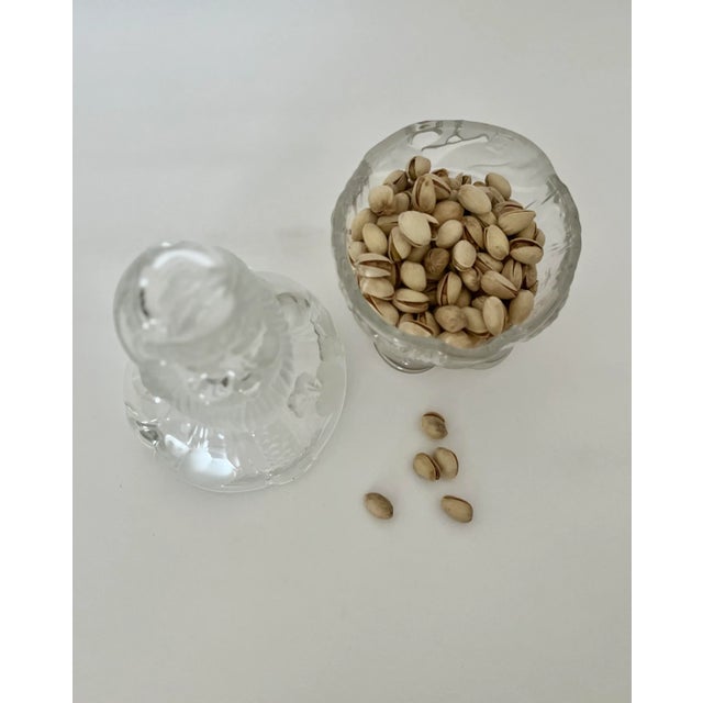 Glass Vintage Modern Santa Stasher Jar in Clear Crystal Glass For Sale - Image 7 of 10