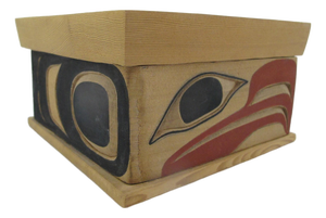 Nw Coast American Native Alaska Eagle Carved Bentwood Box With Lid