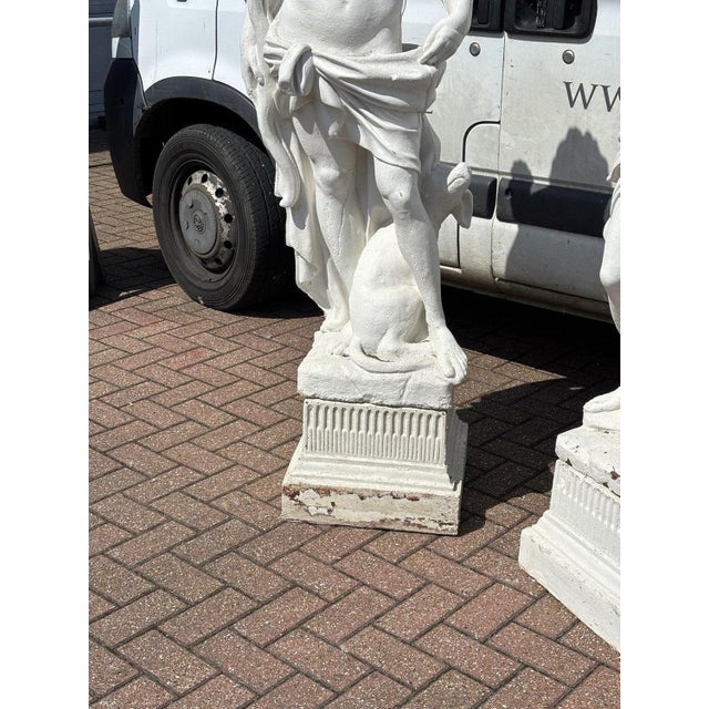 Large Classical Diana & The Hunter Garden Statues, Set of 2 For Sale - Image 3 of 13