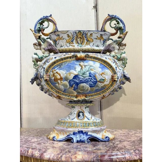 Large Centerpiece in Glazed Ceramic For Sale - Image 9 of 9