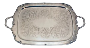"Remembrance" Heavy Silver on Copper Tea Tray