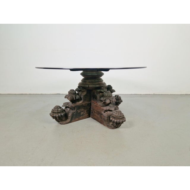 Anglo-Indian Hand-Carved Hardwood and Glass Coffee Table, 1890s For Sale - Image 12 of 18